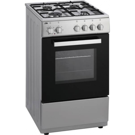 Etna FGV350RVS Vrijstaand gasfornuis, Electrische bakoven. 50 cm breed