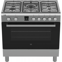 Etna FG190RVS Vrijstaand gasfornuis, Electrische bakoven 90 cm breed