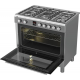 Etna FG190RVS Vrijstaand gasfornuis, Electrische bakoven 90 cm breed