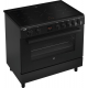 Etna FI590ZWA Vrijstaand fornuis met inductiekookplaat en Electrische bakoven 90 cm breed zwart. 3-fasen aansluiting