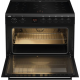 Etna FI590ZWA Vrijstaand fornuis met inductiekookplaat en Electrische bakoven 90 cm breed zwart. 3-fasen aansluiting