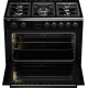 Etna FG190ZWA Vrijstaand gasfornuis, Electrische bakoven, 90 cm zwart fornuis