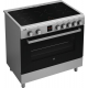 Etna FI590RVS Vrijstaand inductiefornuis, Electrische bakoven, 90 cm breed . 3 fase aansluiting