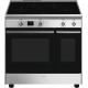 Smeg CX92IM RVS Vrijstaand fornuis, Electrische bakoven, inductiefornuis 90 cm