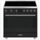 Smeg C9IMMB2 Vrijstaand fornuis, Electrische bakoven. Inductiefornuis zwart 90 cm
