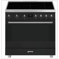 Smeg C9IMMB2 Vrijstaand fornuis, Electrische bakoven. Inductiefornuis zwart 90 cm